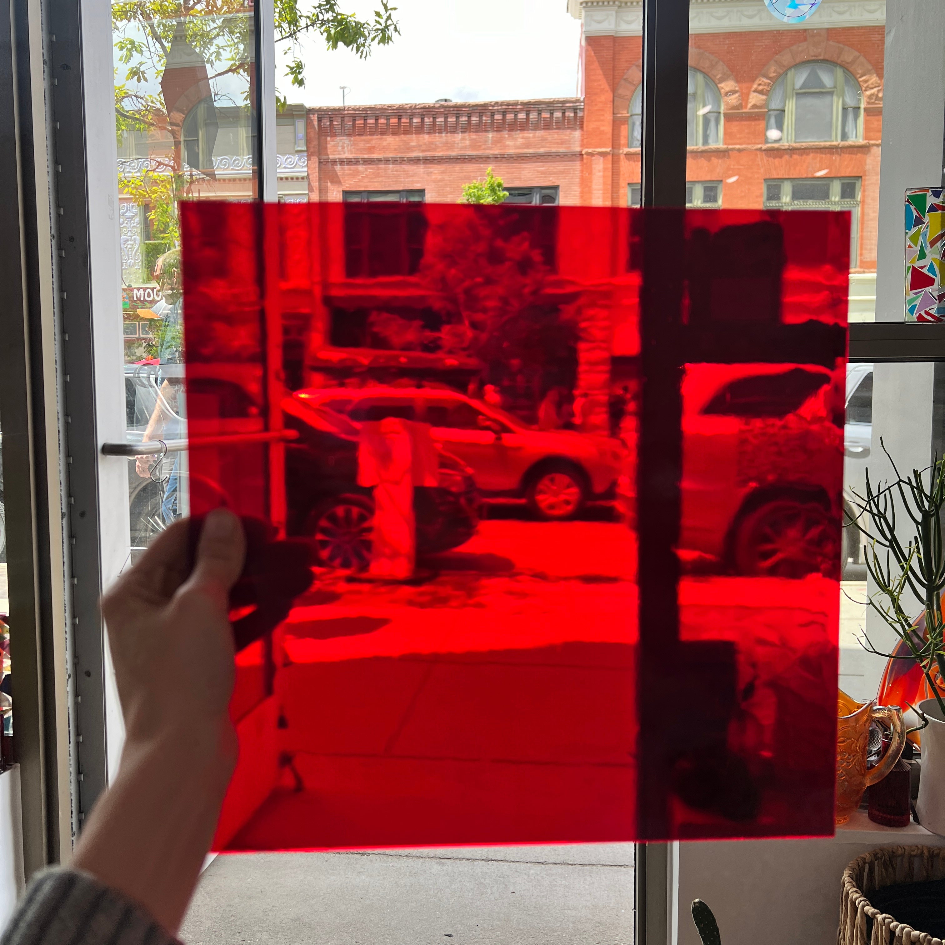 Ruby Red Transparent Oceanside Fusible 96 COE (152F) Sheet Glass Colorado Glassworks