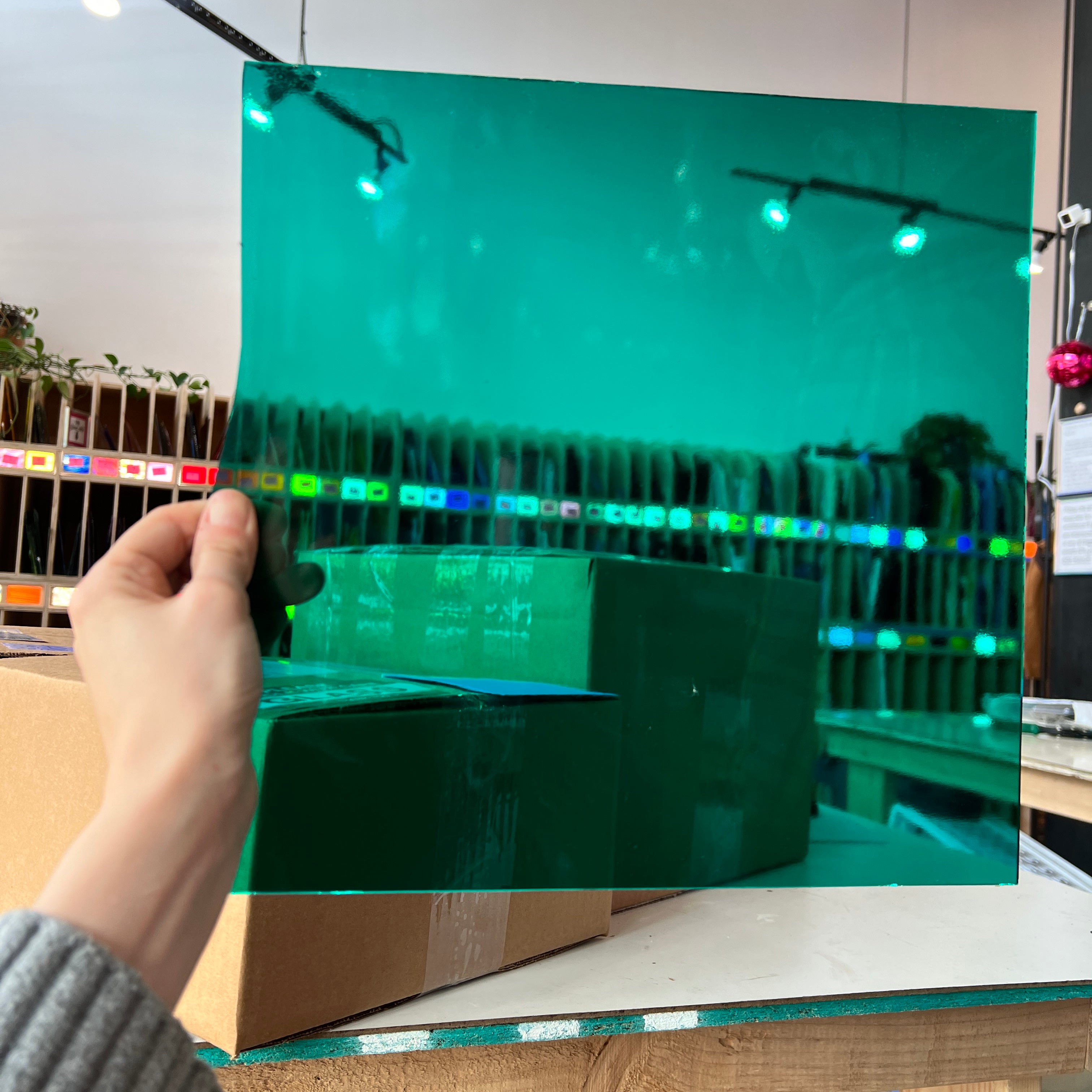 Teal Green Transparent Oceanside Fusible 96 COE (OGT 523.2F) Sheet Glass Colorado Glassworks
