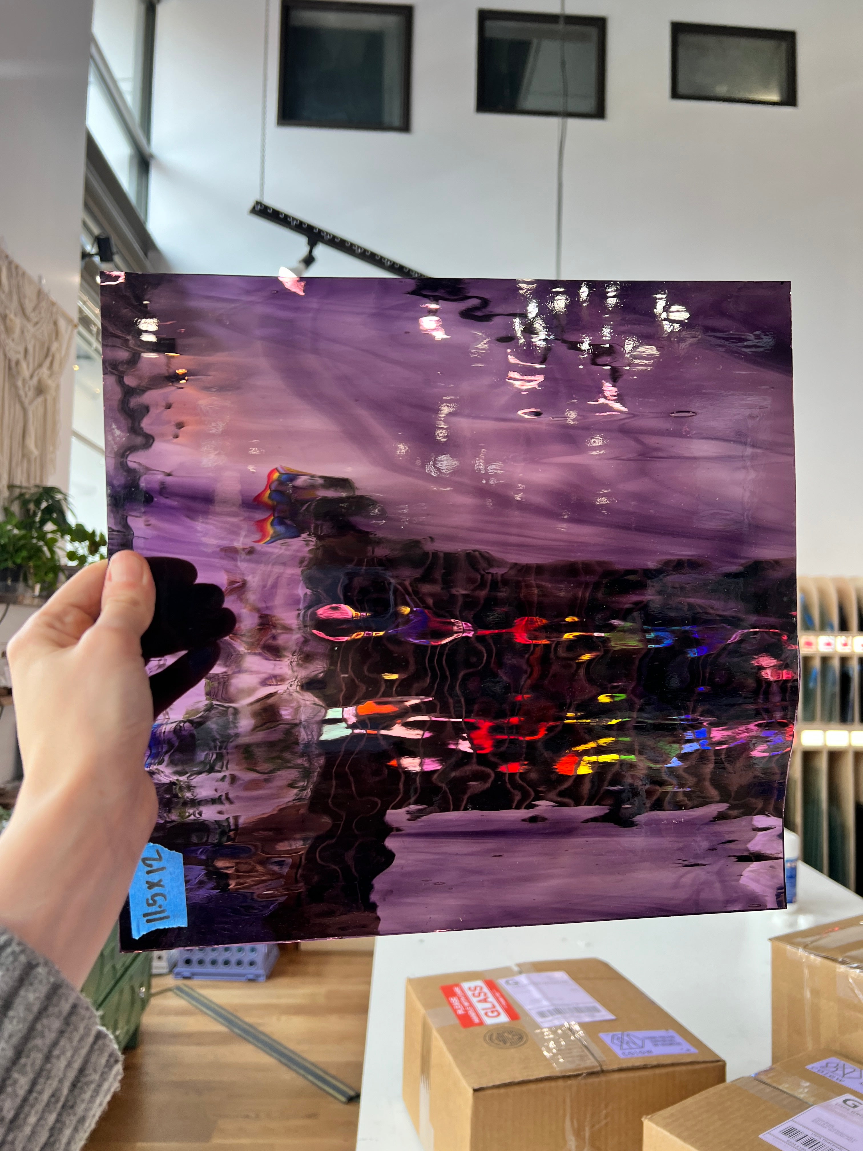 Deep Violet/Pale Purple Waterglass Oceanside Fusible 96 COE (OGT 444.1WF) Sheet Glass Colorado Glassworks