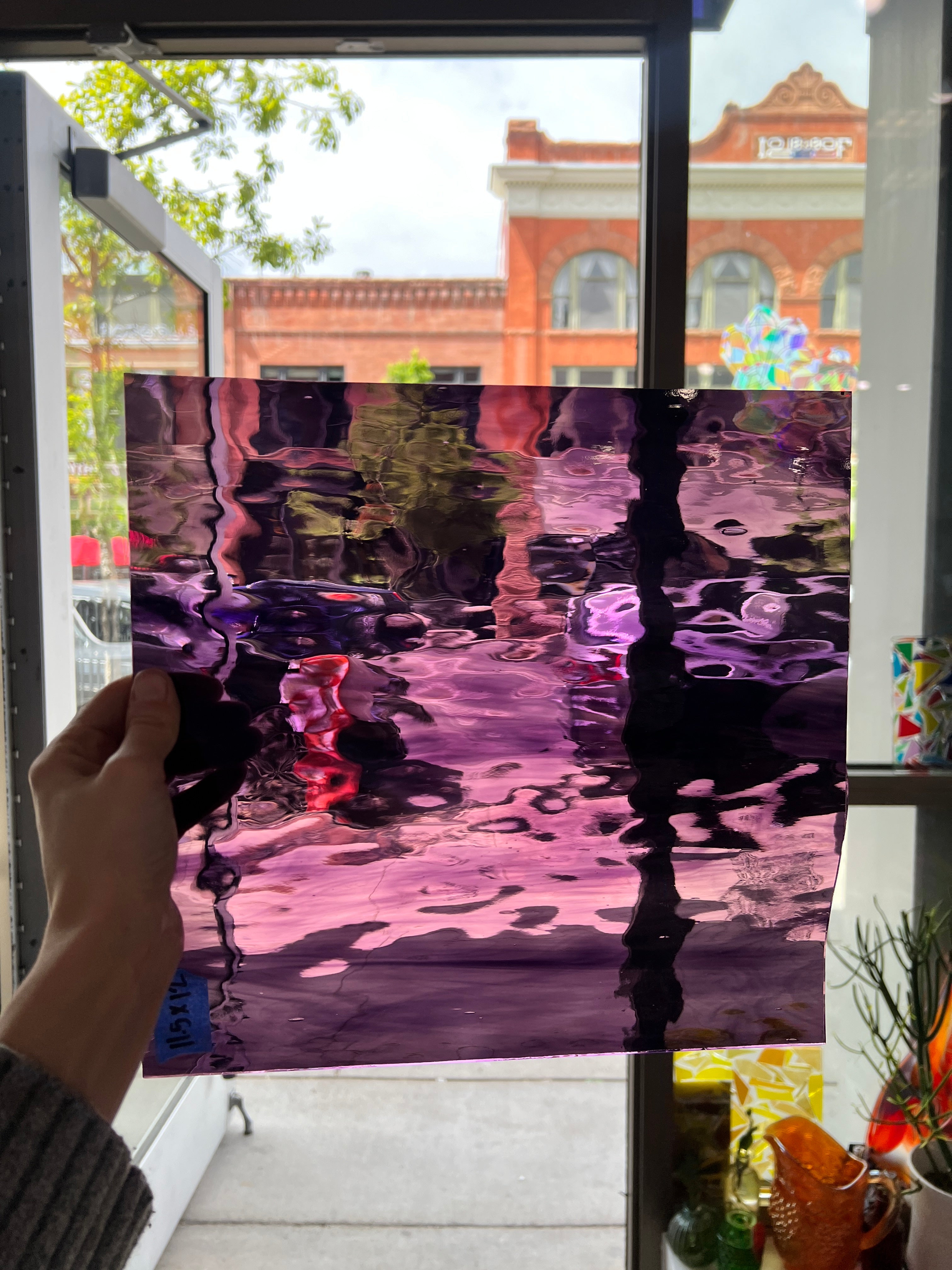 Deep Violet/Pale Purple Waterglass Oceanside Fusible 96 COE (OGT 444.1WF) Sheet Glass Colorado Glassworks