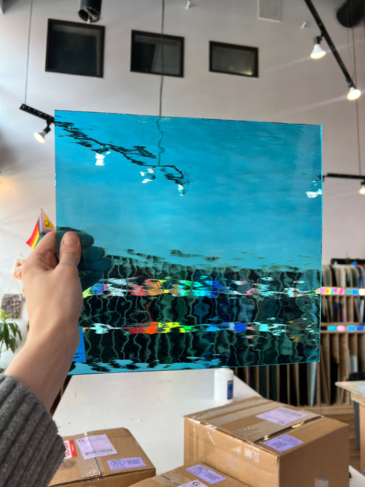 Sky Blue Waterglass Oceanside Fusible 96 COE (533-1W-F) Sheet Glass Colorado Glassworks