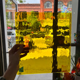 Yellow Waterglass Oceanside Fusible 96 COE (161W-F) Sheet Glass Colorado Glassworks
