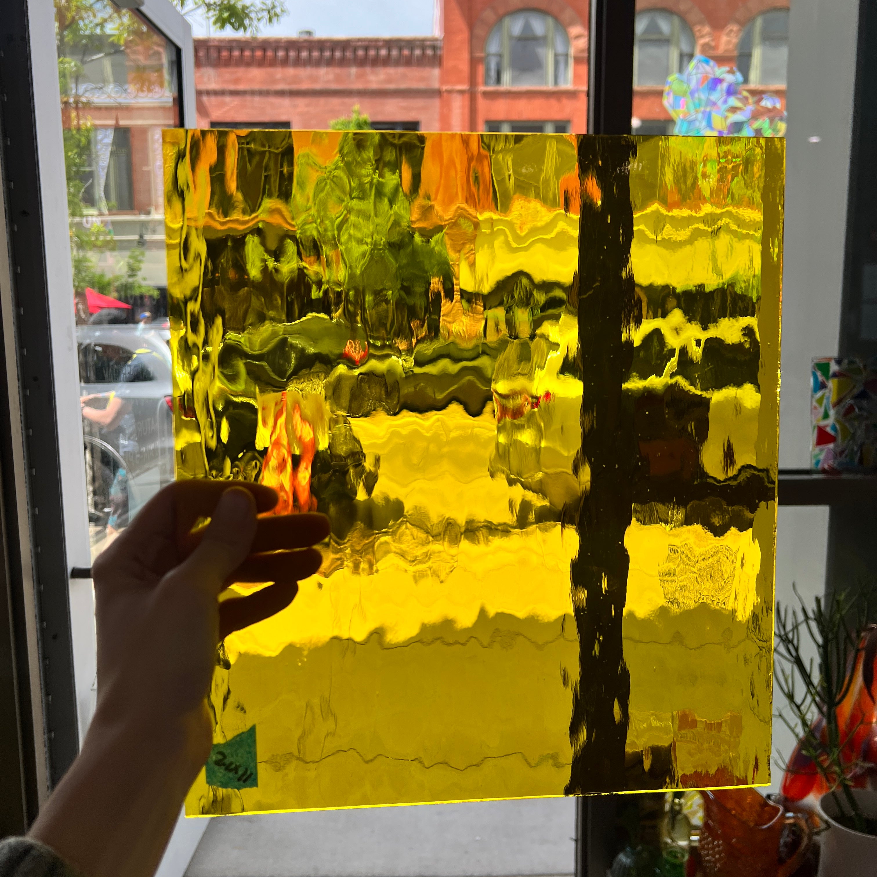 Yellow Waterglass Oceanside Fusible 96 COE (161W-F) Sheet Glass Colorado Glassworks