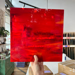 Red White Wispy Oceanside Fusible 96 COE Sheet Glass Colorado Glassworks   
