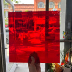 Red White Wispy Oceanside Fusible 96 COE Sheet Glass Colorado Glassworks   