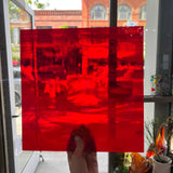 Red White Wispy Oceanside Fusible 96 COE Sheet Glass Colorado Glassworks   