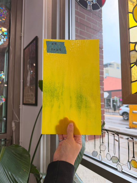 Thin Rolled Yellow Bullseye Fusible 90 COE Sheet Glass Colorado Glass Works