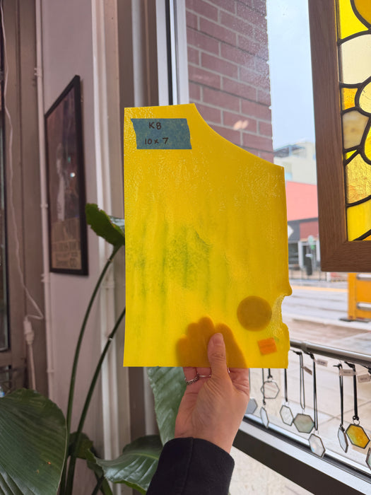 Thin Rolled Yellow Bullseye Fusible 90 COE Sheet Glass Colorado Glass Works