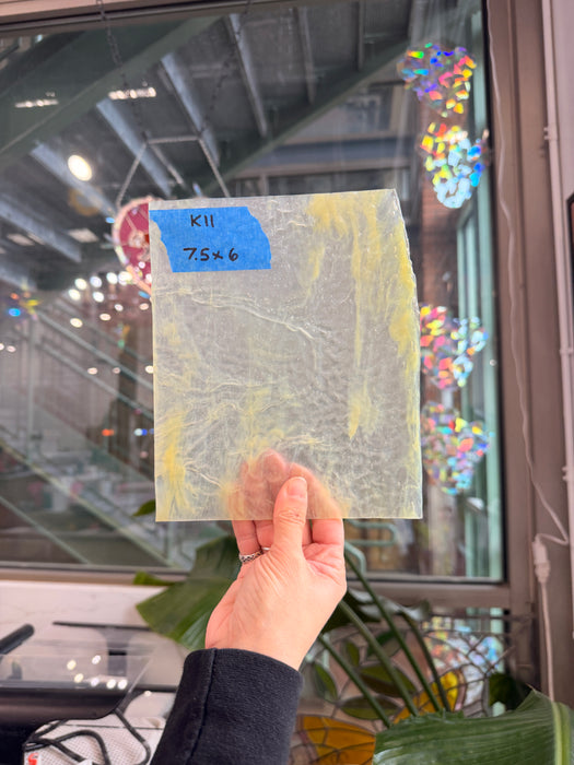 Yellow Stipple Ripple Youghiogheny Sheet Glass Youghiogheny