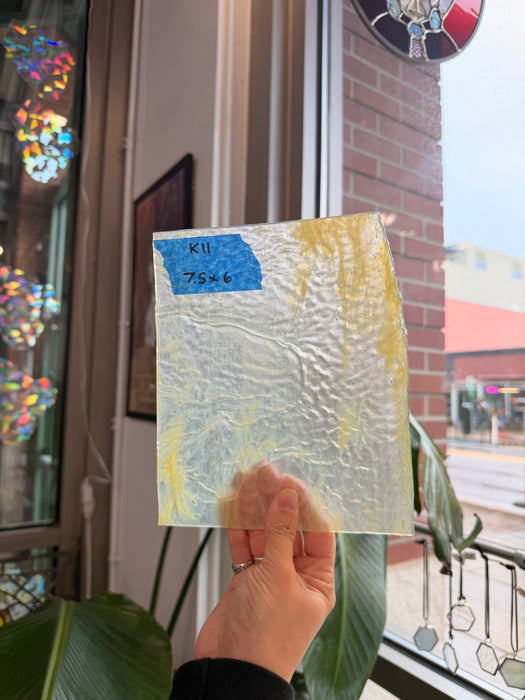 Yellow Stipple Ripple Youghiogheny Sheet Glass Youghiogheny