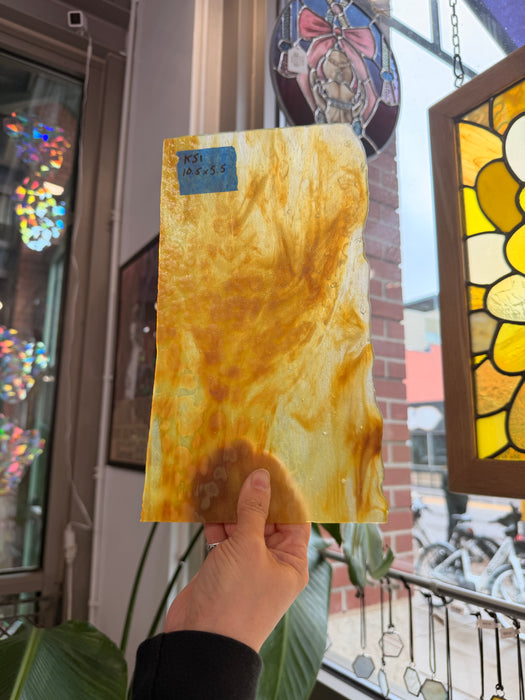 Yellow Mottled Stipple Youghiogheny Sheet Glass Youghiogheny