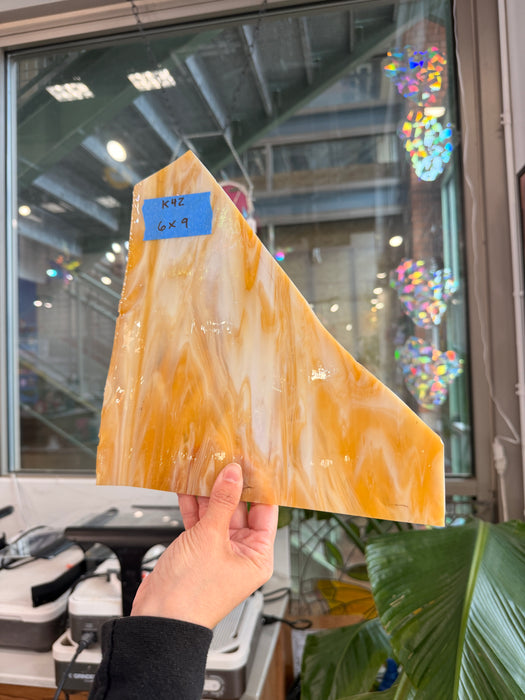 Medium Amber Wispy Armstrong Colorado Glass Works R26 (9x6in)