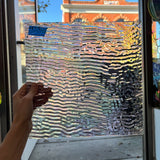 Vintage Spectrum Clear Ripple Iridescent Sheet Glass Colorado Glassworks