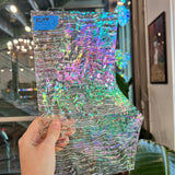 Vintage Spectrum Clear Ripple Iridescent Sheet Glass Colorado Glassworks SP1817 (12x6in)
