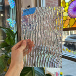 Vintage Spectrum Clear Ripple Iridescent Sheet Glass Colorado Glassworks