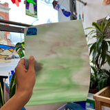 Green White and Purple Opaque Armstrong Sheet Glass Colorado Glassworks   