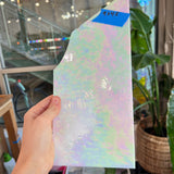 Vintage White Opaque Iridescent Spectrum Sheet Glass Colorado Glass Works SP1852 (9x4.5in)