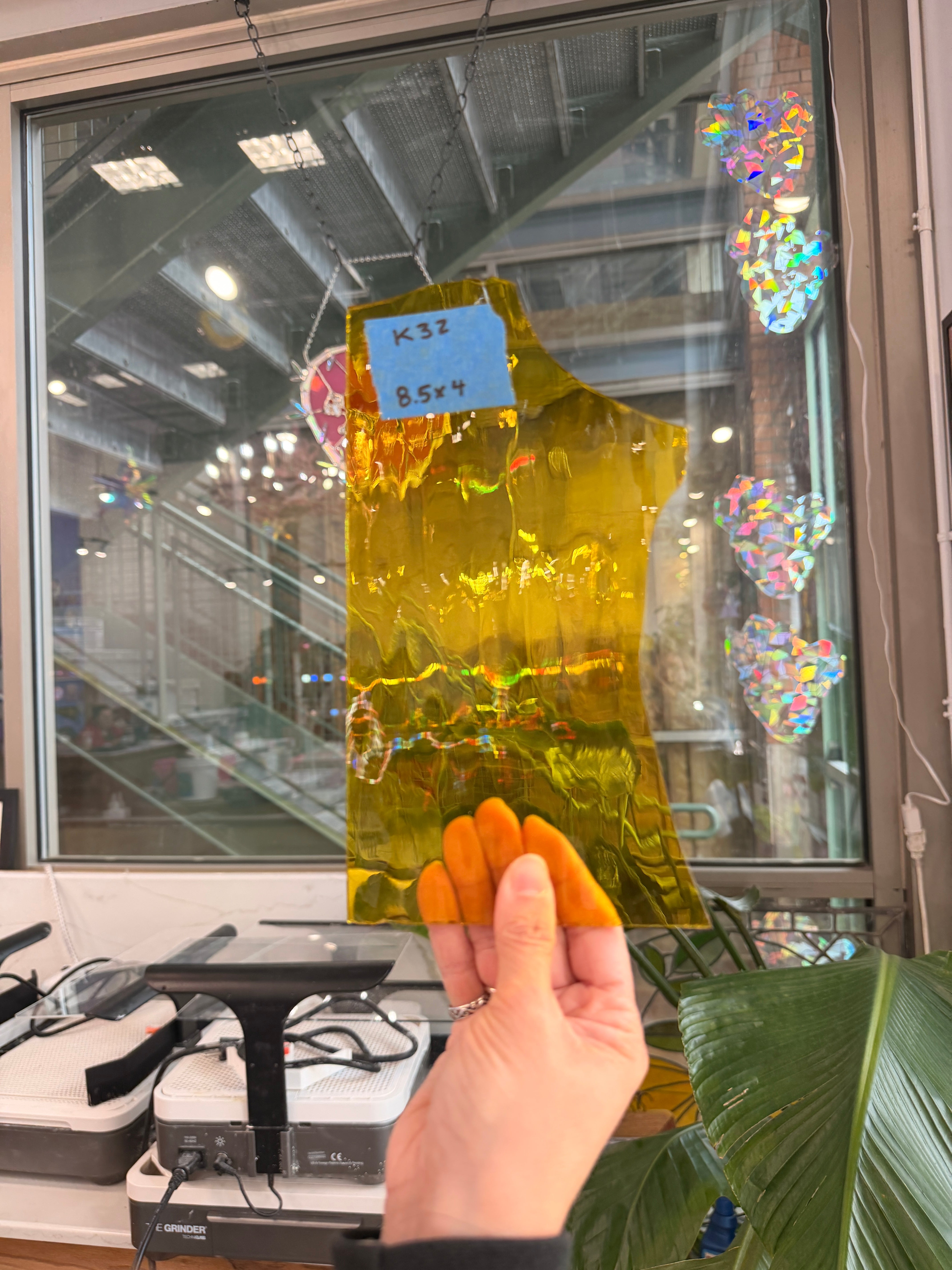 Vintage Yellow Spectrum Waterglass Sheet Glass Colorado Glassworks