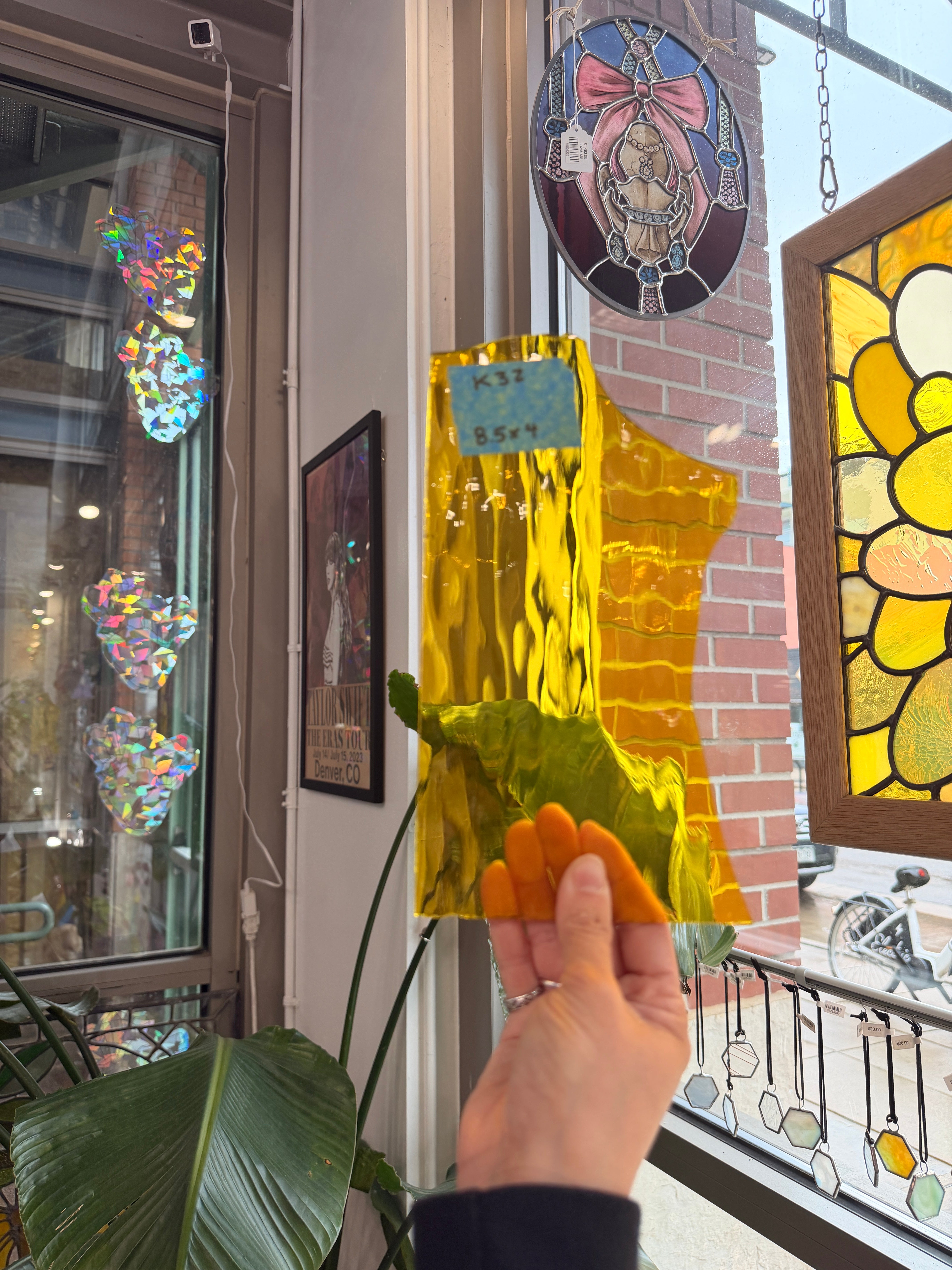 Vintage Yellow Spectrum Waterglass Sheet Glass Colorado Glassworks