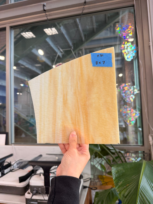 Caramel Amber and White Mixed Texture Sheet Glass Colorado Glassworks