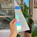 Vintage White Opaque Iridescent Spectrum Sheet Glass Colorado Glass Works SP1853 (7x3in)