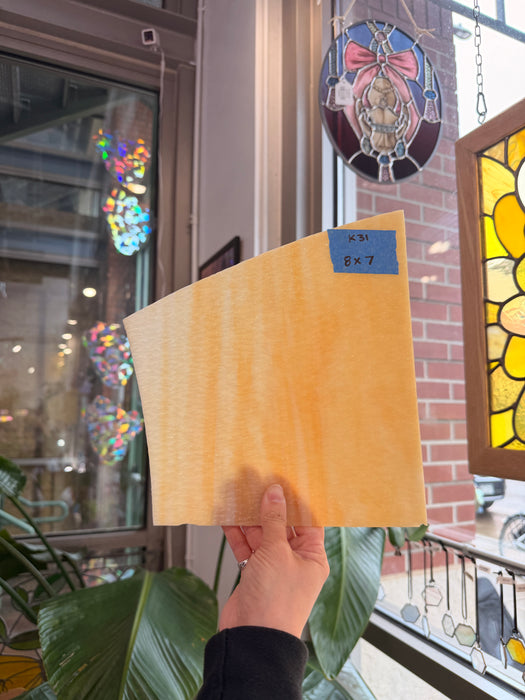 Caramel Amber and White Mixed Texture Sheet Glass Colorado Glassworks