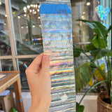 Vintage Iridescent Drapery Clear Bullseye Sheet Glass Bullseye BE873 (12x3in)