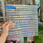 Vintage Iridescent Drapery Clear Bullseye Sheet Glass Bullseye BE870 (12x11.5in)