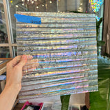 Vintage Iridescent Drapery Clear Bullseye Sheet Glass Bullseye BE870 (12x11.5in)