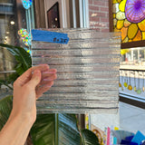 Vintage Iridescent Drapery Clear Bullseye Sheet Glass Bullseye