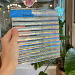 Vintage Iridescent Drapery Clear Bullseye Sheet Glass Bullseye BE872 (7x7.5in)
