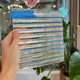 Vintage Iridescent Drapery Clear Bullseye Sheet Glass Bullseye BE872 (7x7.5in)