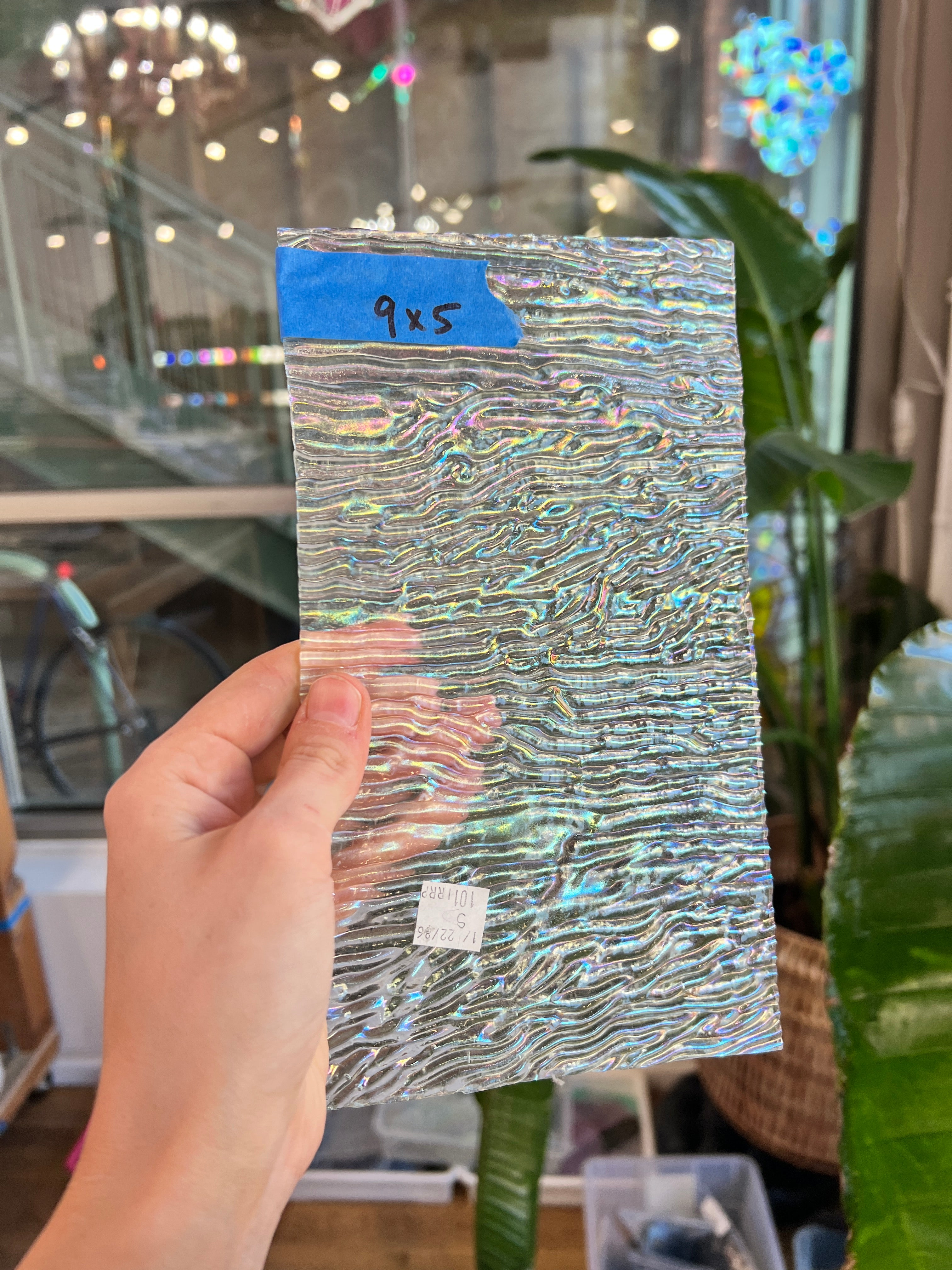 Vintage Clear Iridescent Squiggle Uroboros Colorado Glass Works UR237 (9x5in)