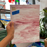 Pink and White Opaque Youghiogheny Sheet Glass Colorado Glassworks   