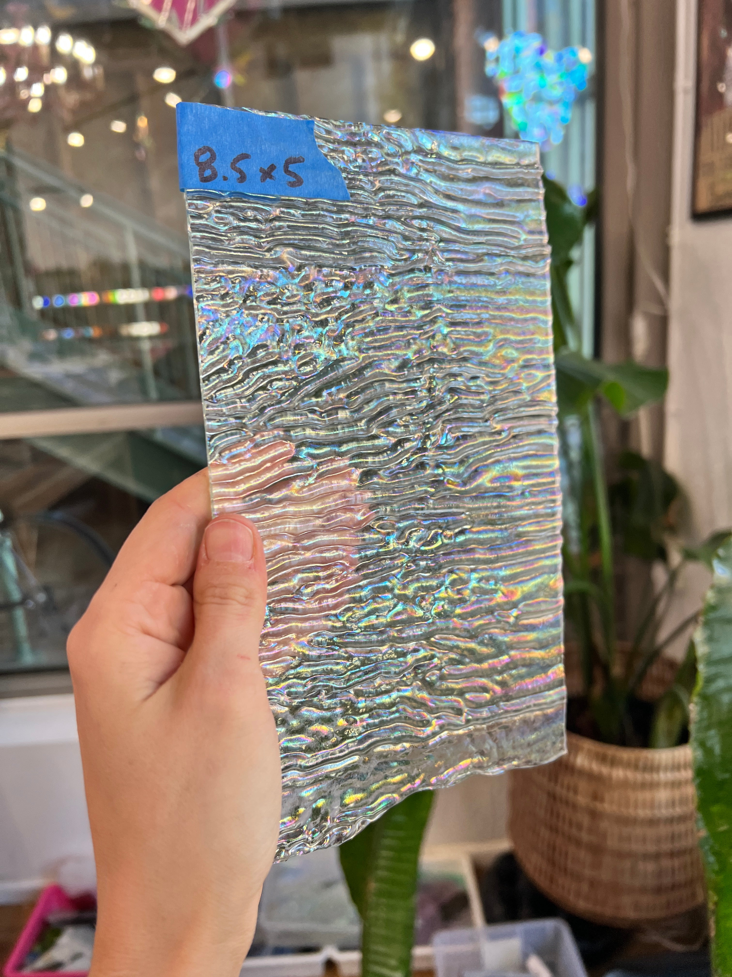 Vintage Clear Iridescent Squiggle Uroboros Colorado Glass Works UR238 (8.5x5in)