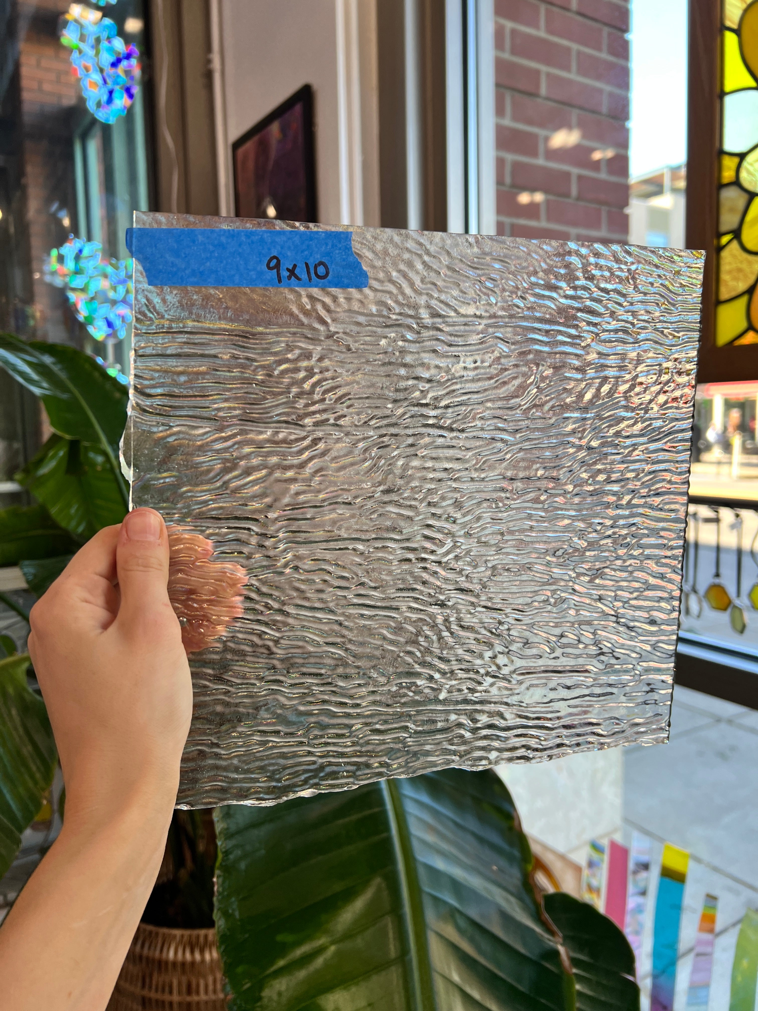 Vintage Clear Iridescent Squiggle Uroboros Colorado Glass Works UR239 (9x10in)