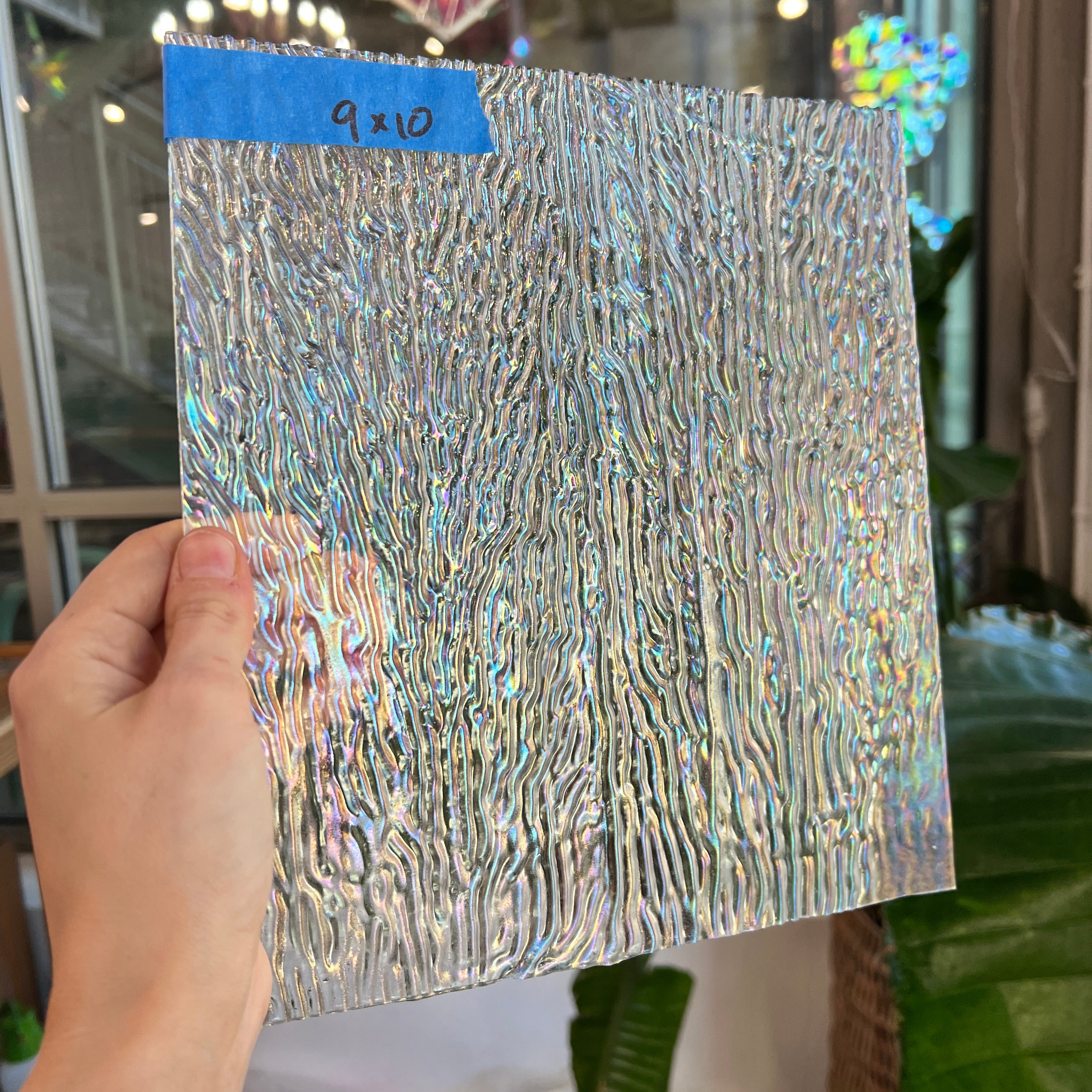 Vintage Clear Iridescent Squiggle Uroboros Colorado Glass Works UR240 (9x10in)