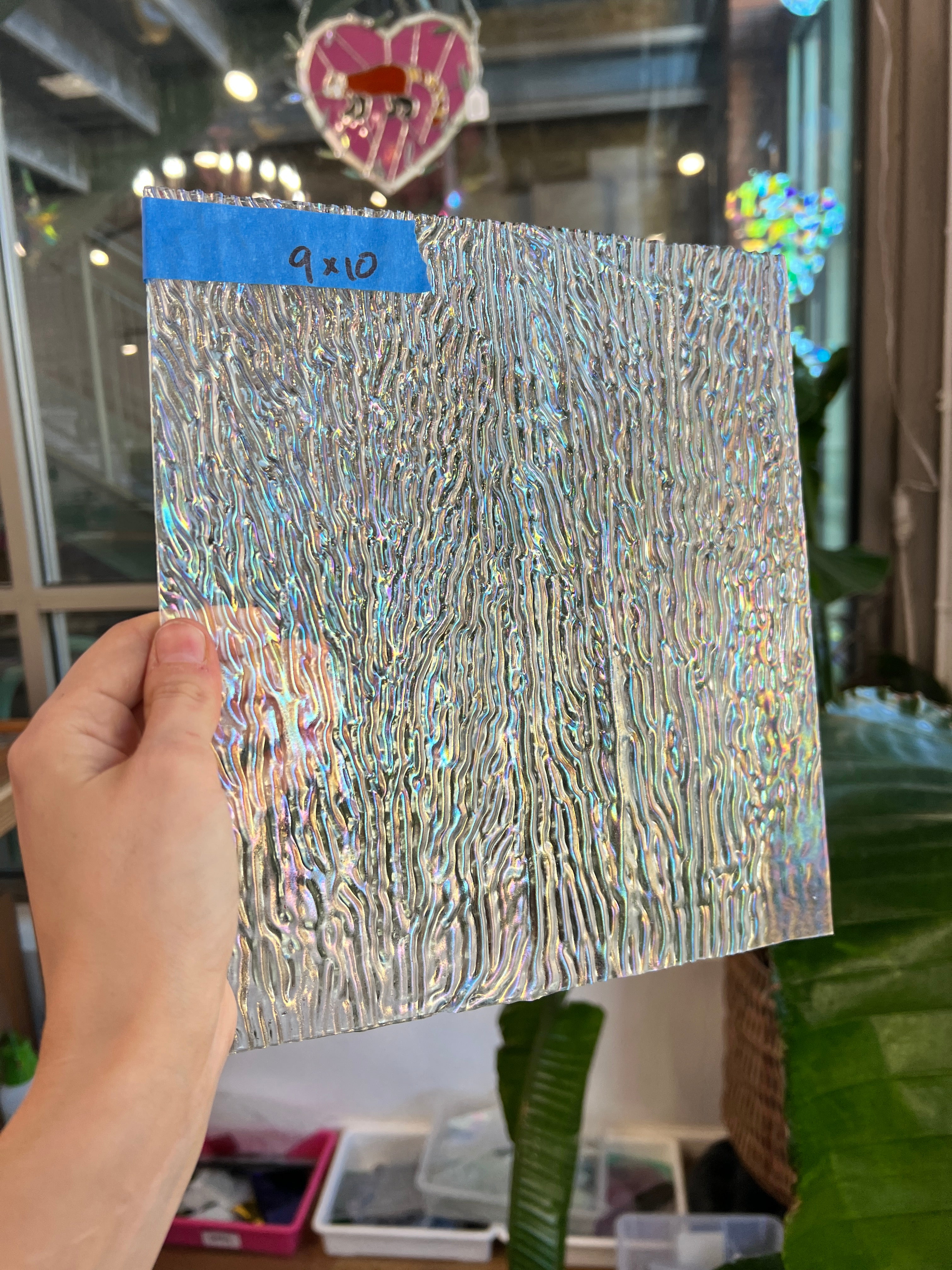 Vintage Clear Iridescent Squiggle Uroboros Colorado Glass Works UR240 (9x10in)