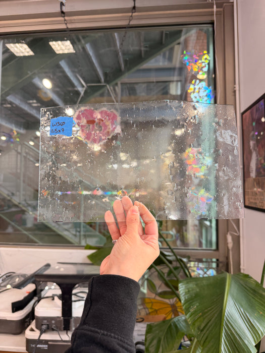 Vintage Transparent Seedy Spectrum Sheet Glass Colorado Glass Works 11.5x7in (SP-80543533)