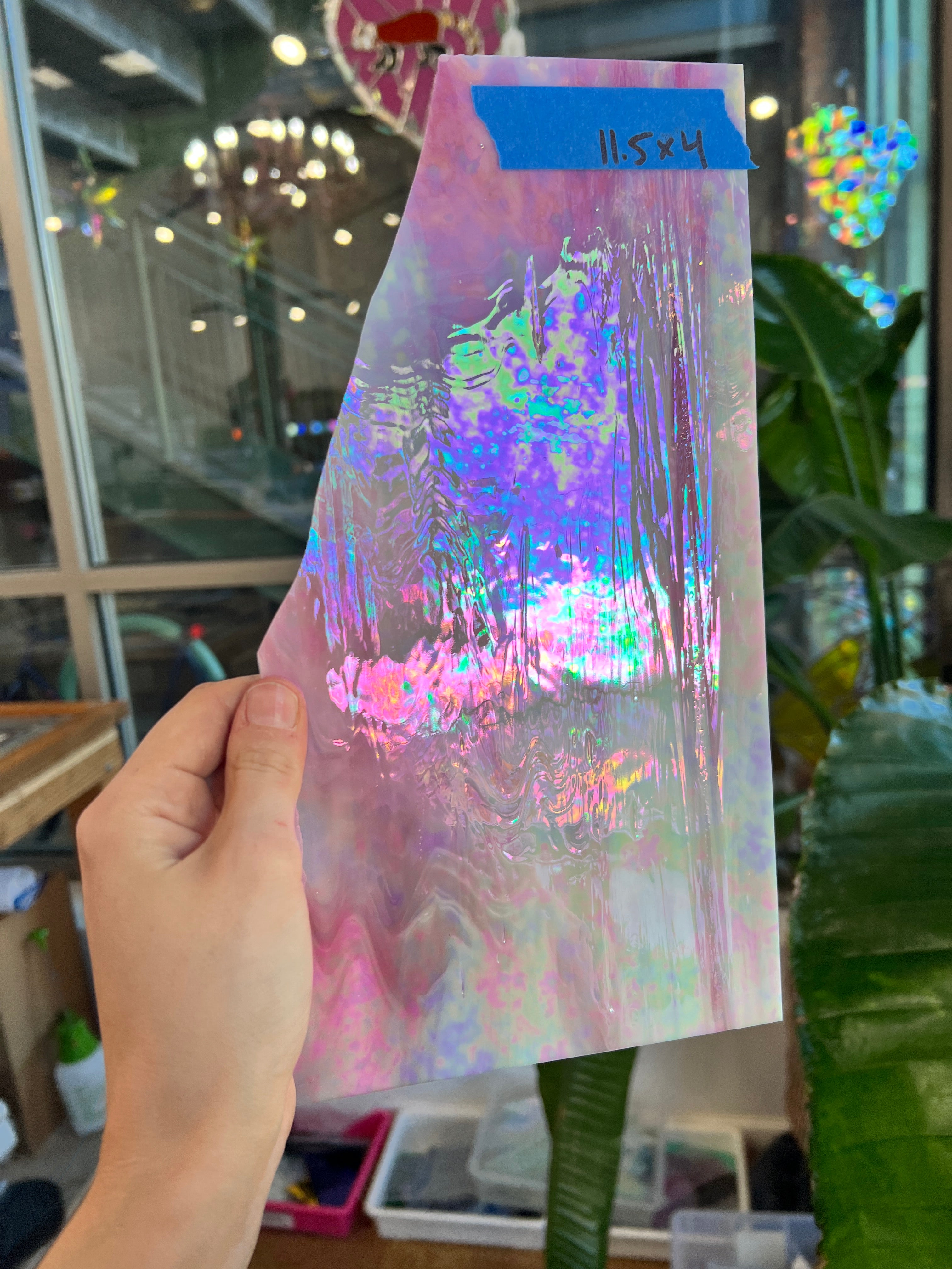 Hot Pink Vintage Iridescent Spectrum Sheet Glass Spectrum SP9941 (11.5x4in)