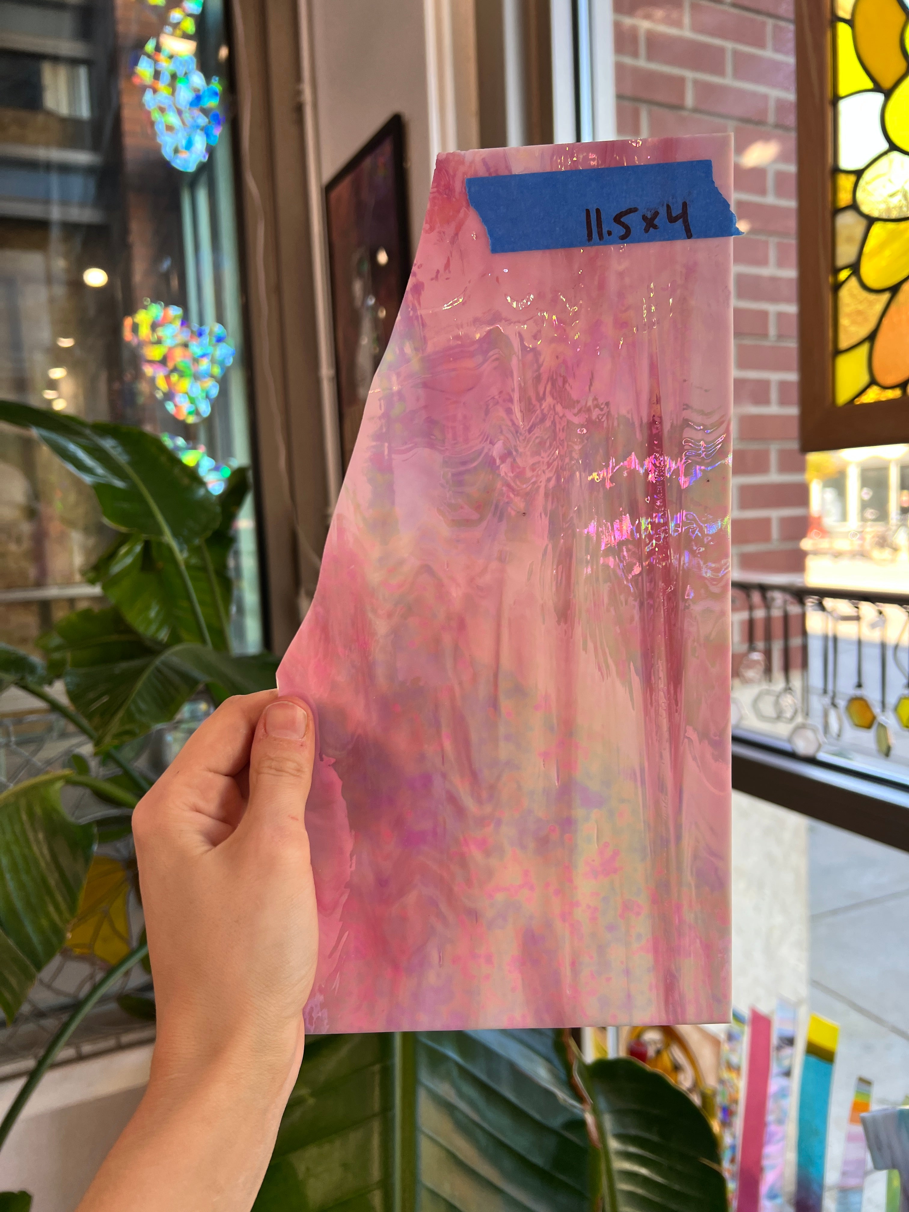 Hot Pink Vintage Iridescent Spectrum Sheet Glass Spectrum