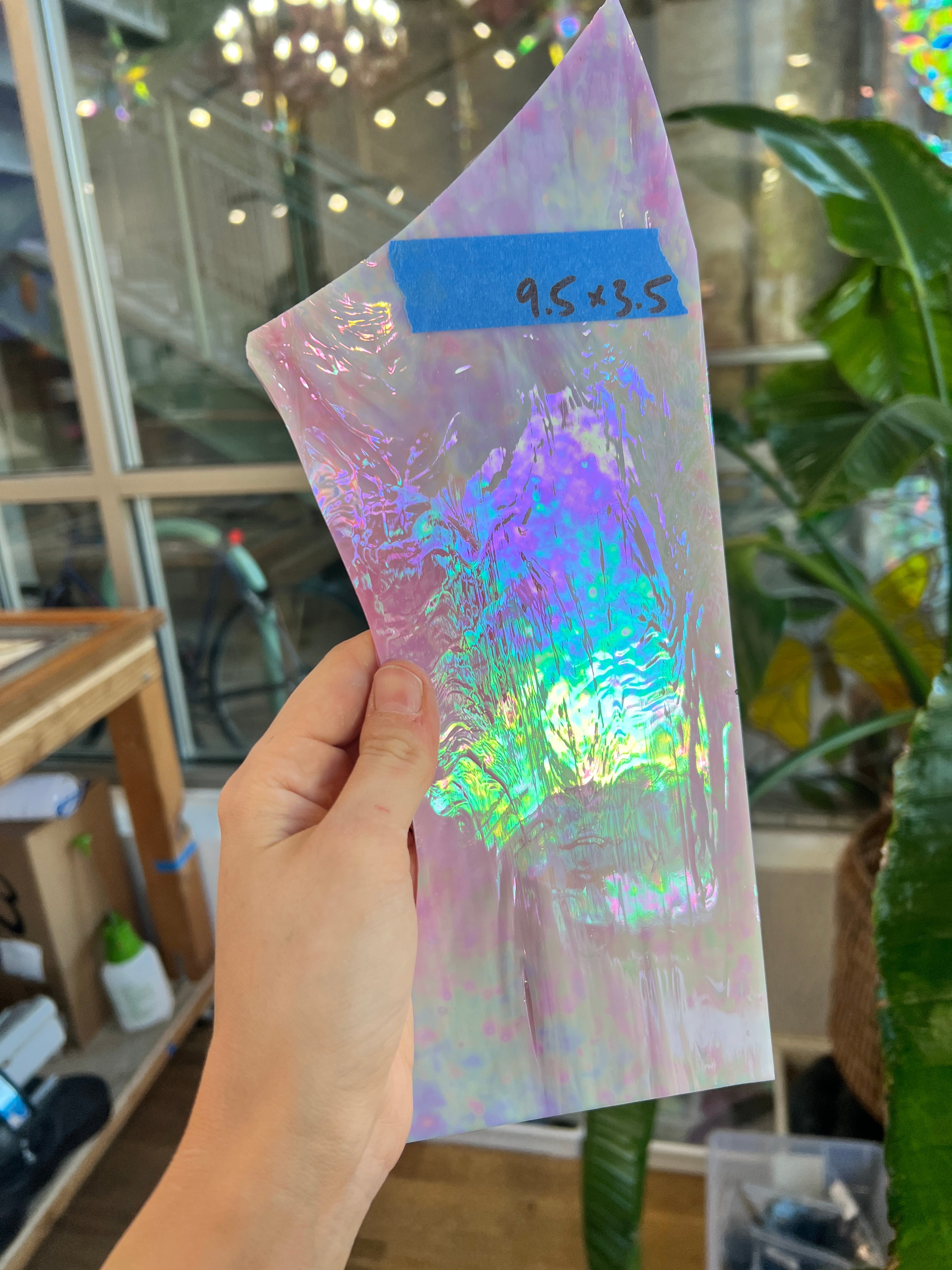 Hot Pink Vintage Iridescent Spectrum Sheet Glass Spectrum SP9943 (9.5x3.5in)