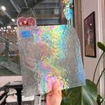 Dewdrop Clear Iridescent Wissmach Sheet Glass Colorado Glassworks 12x11in (WM-39254829)