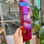 Rare Vintage Iridescent Red Spectrum Wispy Glass Sheet Glass Colorado Glassworks SP1839 (12x3in)