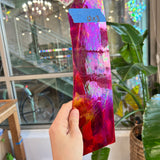 Rare Vintage Iridescent Red Spectrum Wispy Glass Sheet Glass Colorado Glassworks SP1839 (12x3in)