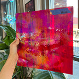 Rare Vintage Iridescent Red Spectrum Wispy Glass Sheet Glass Colorado Glassworks