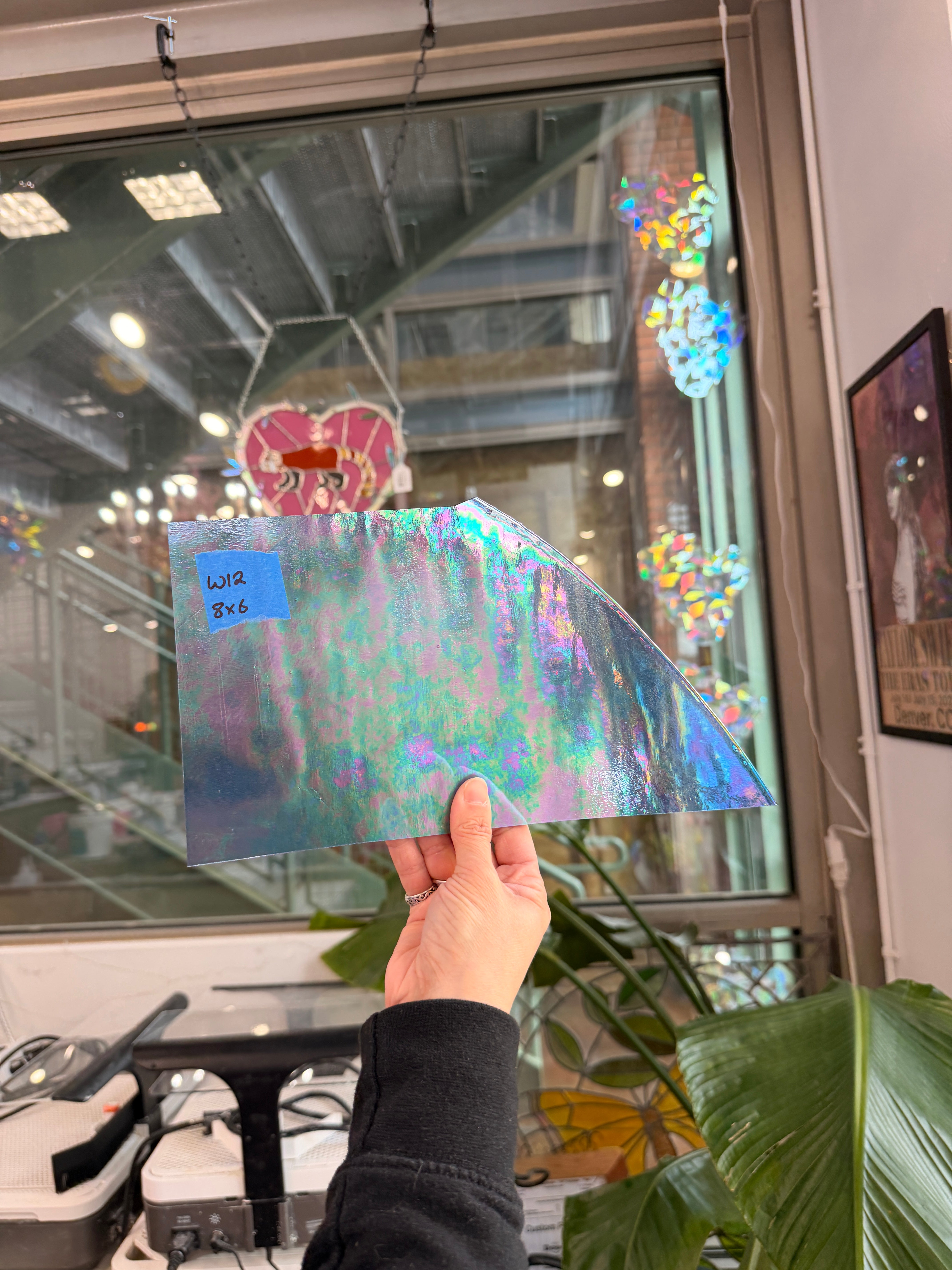 Periwinkle Cornflower Blue Iridescent Wissmach Fusible 96 COE (96-15 LUM) Sheet Glass Colorado Glassworks 8x6in (WM-43121453)