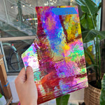 Rare Vintage Iridescent Red Spectrum Wispy Glass Sheet Glass Colorado Glassworks SP1837 (12x7in)
