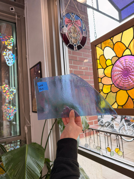 Periwinkle Cornflower Blue Iridescent Wissmach Fusible 96 COE (96-15 LUM) Sheet Glass Colorado Glassworks