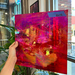 Rare Vintage Iridescent Red Spectrum Wispy Glass Sheet Glass Colorado Glassworks